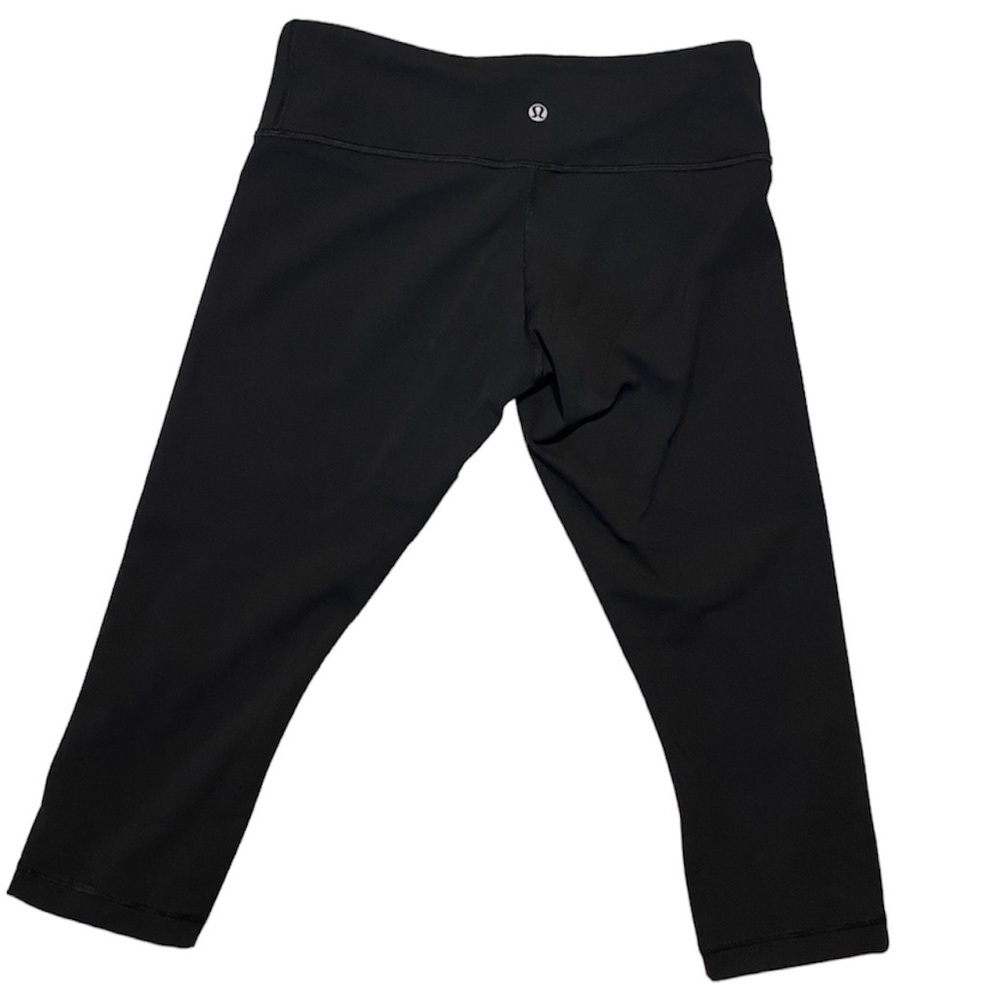 Lululemon Athletica sz 8 Black Cropped Leggings CA 35801 RN 106259 GUC Soft Luon - Picture 3 of 17